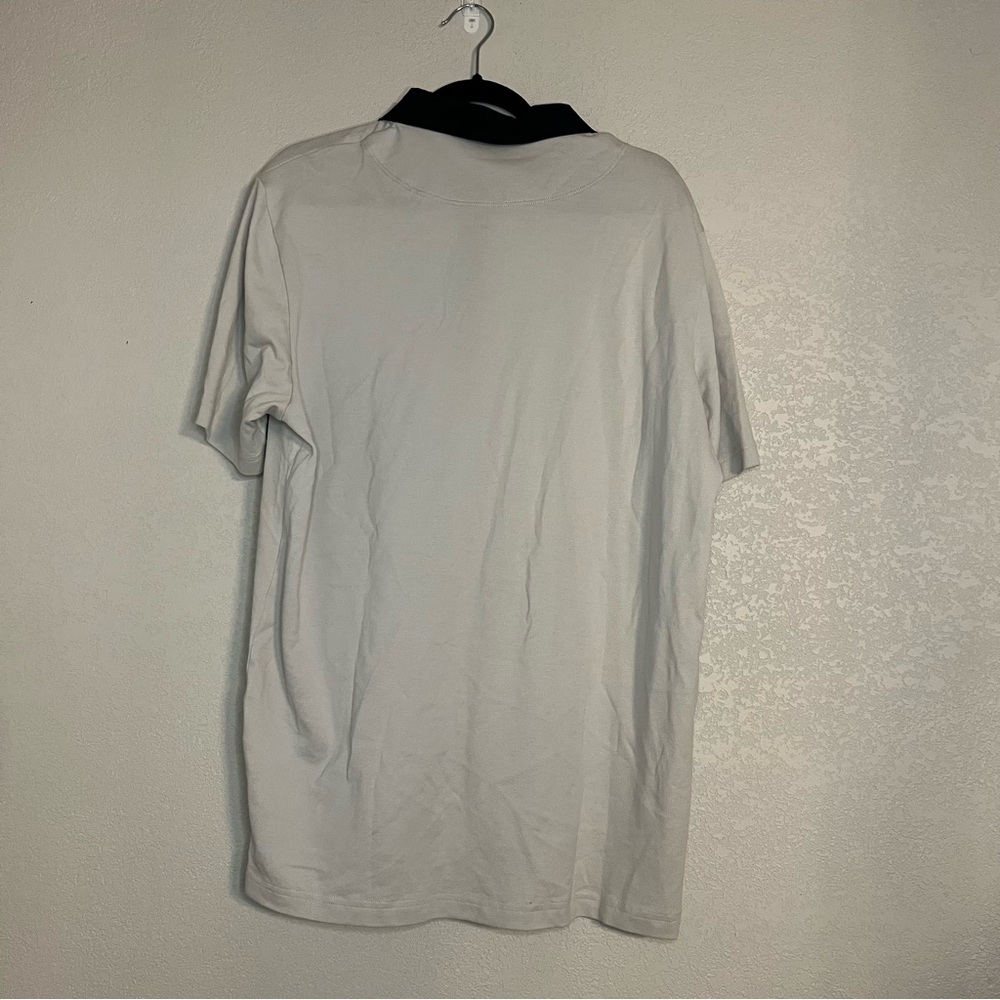 Theory Shirt Men Collared Short Sleeves Gray/Navy Size XL Pima Cotton Blend - Picture 2 of 5
